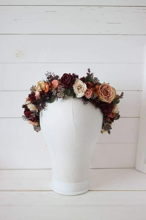 Fall Bridal Crown, Orange Flower Crown, Wedding Floral Headpiece, Wildflower Crown, Blue Flower Wreath, Fall Flower Crown, Rustic Woodland Wedding, Bridesmaid Crown, Floral Headpiece Wedding