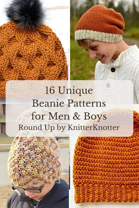 16 Men’s Crochet Beanie Patterns to Keep Him Cozy - KnitterKnotter Mens Beanie Crochet Pattern, Crochet Mens Hat Pattern, Crochet Baby Items, Mens Hat Pattern, Winter Hat Crochet Pattern, Mens Crochet Beanie, Beanie Pattern Free, Crochet Mens Hat, Crochet Beanie Pattern Free