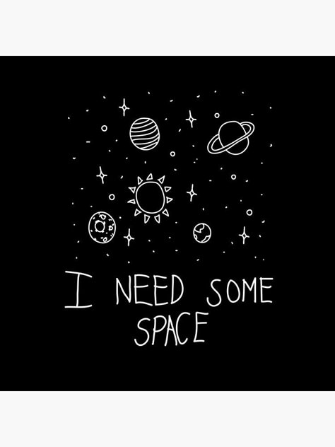 "I Need Some Space" Tote Bag by diabadassxyz | Redbubble Black Tote Bag Design Ideas, I Need Some Space, Black School Bags, Totes Ideas, Wallpaper Iphone Dark, Fav Products, Crochet Boho Bag, Space Bags, Space Drawings