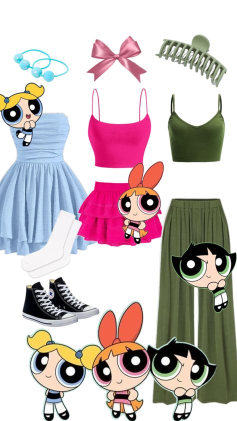 Trio Easy Halloween Costumes, Halloween Triplet Costumes, 3 Bestie Halloween Costumes, Trio Outfit Ideas Halloween, Twining Halloween Costumes, Cute Trio Halloween Costume Ideas, Halloween Costumes Girl Trio, Disney Group Costumes 4 People, Trio Halloween Costumes Powerpuff