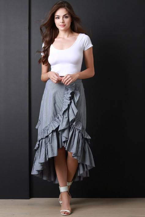 Low Maxi Skirt, High Low Maxi Skirt, High Low Hem, Side Zipper, Fashion Models, Maxi Skirt, Women Fashion, Girl Fashion, Casual Dresses