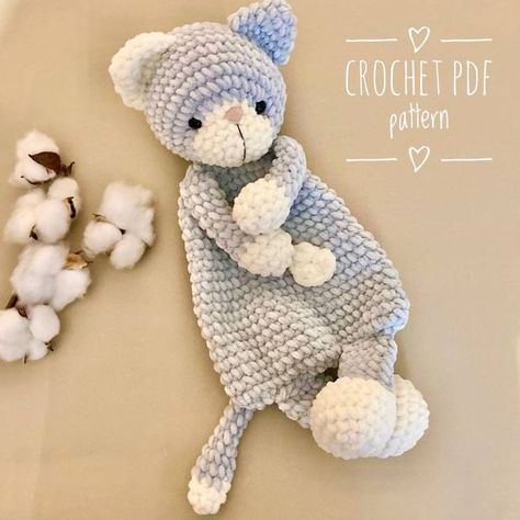 Amigurumi pattern Crochet Cat Lovey Pattern, Crochet Cat Snuggler, Crochet Cat Lovey Free Pattern, Crochet Cat Stuffed Animal, Cat Lovey Pattern, Crochet Baby Lovey Free Pattern, Crochet Snuggler Free Patterns, Crochet Us, Crochet Cuddler