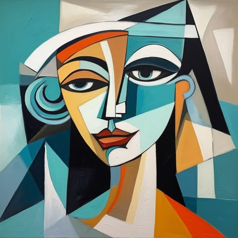 Picasso Paintings Cubism, Picasso Cubism Portraits, Abstractionism Art Paintings, Kubisme Art, Picasso Cubism Paintings, Modern Cubist Art, Cubism Art Picasso, Cubism Art Modern, Abstractionism Art