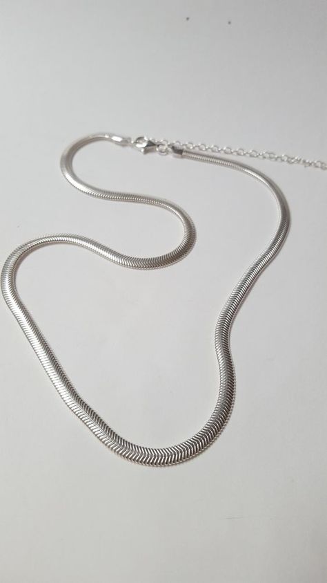 Pretty consistent with the photos and everything perfect Sterling Silver Snake Chain, Chain Necklace Outfit, Snake Necklace Silver, American Logo, Flat Snake Chain, Crochet Bracelet Pattern, Silver Chain For Men, Snake Chain Necklace, Jewellery Marketing