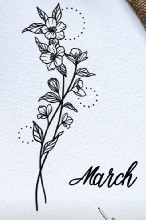 March Bouquet Tattoo, December And March Birth Flower Tattoo, March Birth Flower Tattoo Ideas, March And May Birth Flower Tattoo Together, March Birthday Tattoo, March Flower Tattoo Birth Month, March Tattoo Ideas Birth Month, March Tattoo Ideas, Tattoo Ideas Birth Month