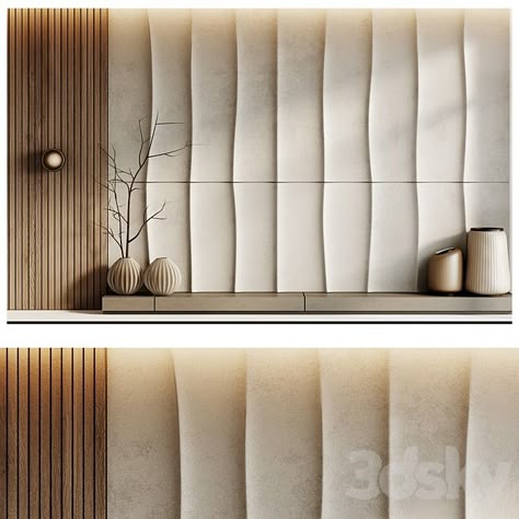 Wall Panels 11 - 3D panel - 3D model Wall Panel Bed, Chipboard Interior, Contemporary Interior Design Living Room, Wall Cladding Interior, Damac Hills, Wall Cladding Designs, Wall Concept, Bed Back Design, Cladding Design