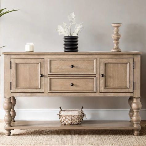 Furniture of America Trenden Modern Farmhouse Solid Wood 2-Drawer Storage Server - On Sale - Bed Bath & Beyond - 41367099 Dining Room Floor Plan, Farmhouse Tv Console, Farmhouse Buffet Cabinet, Traditional Sideboard, Dining Server, Dining Room Floor, Farmhouse Sideboard, Dining Room Inspo, Wood Buffet