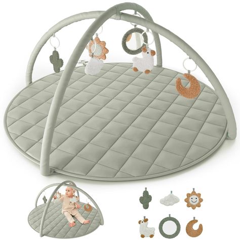 Amazon.com : Beautiful Baby Play Gym and Tummy Time Mat - Soft Cotton Mat with 6 Cute Toys Creates The Perfect Activity Area for Your Girl/Boy - Stylish Infant Floor Playmat Fits Nicely with Any Playroom Decor : Baby Baby Activity Gym, Nursery Baskets, Tummy Time Mat, Baby Play Gym, Baby Changing Tables, Play Gym, Baby Play Mat, Baby Gym, Stylish Baby