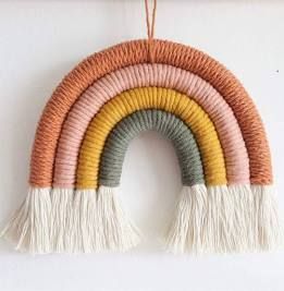 Rainbow Macrame Wall Hangings, Boho Rainbow Decor, Macrame Rainbow Wall Hanging, Bright Nursery, Rainbow Wall Decor, Rainbow Nursery Decor, Rainbow Diy, Rainbow Macrame, Macrame Rainbow