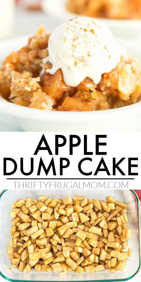 Fall Desserts With Apple Pie Filling, 4 Ingredient Apple Dump Cake, Apple Pie Dump Cake With Fresh Apples, Apple Cinnamon Dump Cake Recipes, Easy Desserts With Pie Filling, Apple Cobbler Dump Cake Recipes, 5 Ingredient Baking Recipes, Easy Dessert With Apple Pie Filling, Apple Fritter Dump Cake