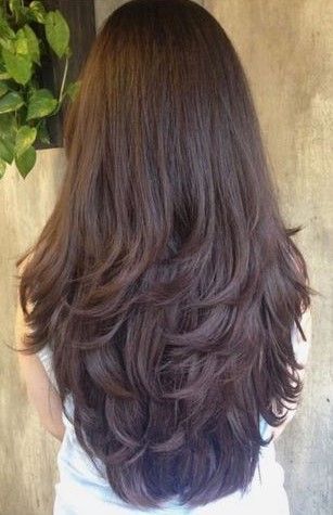 Haircut For Long Hair With Layers Face Shapes, Step Cut Hairstyle, Haircuts For Long Hair Straight, Indian Hair Cuts, Haircut Selfie, Long Hair Highlights, Photo Hijab, Haircuts For Long Hair With Layers, Long Hair Images