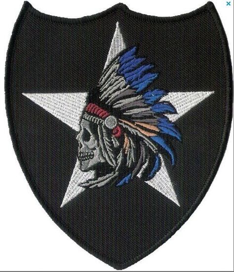 Pair of 2nd Infantry Division 2nd Infantry Indian Shoulder Sleeve Insignia and a Indian Skull Insignia - You get Two Patches Symbolic Artwork, 2nd Infantry Division, Military Signs, Indian Skull, Army Patches, Military Patch, Skull Tattoos, Us Army, Shoulder Sleeve