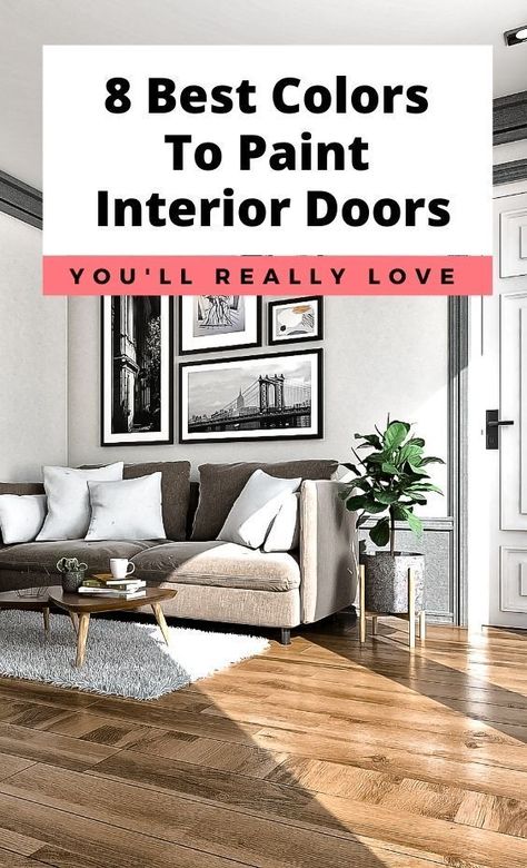 Paint Inside Door Ideas, Hall Door Color Ideas, Painting Interior Doors Gray, Interior Door Frame Painting Ideas, Painted Wood Doors Interior, Best Gray Paint For Interior Doors, Paint Colors For Doors And Trim, Trim And Door Colors Interior Sherwin Williams, Door Colors Inside House