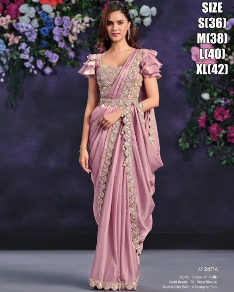 Presenting party wear designer ready to wear saree with blouse (minute saree)😍😍 DM FOR ORDER #amazingdeal #instafashion #instagram #trendingfashion #topquality #womenfashion #saree #shoppingamazingdeals #crazyfashion #bestproduct #bestprice #fashionstyle #outfitoftheday #ordernow Classic Saree, Moti Work, Sequin Saree, Modern Saree, Fancy Sarees Party Wear, Readymade Saree, Ready To Wear Saree, Patiala Salwar, Satin Saree