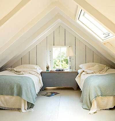 Small Attic Bedroom, Attic Bedroom Designs, Attic Loft, Beach House Bedroom, Small Attic, Attic Conversion, Attic Space, Attic Bedrooms, House Bedrooms