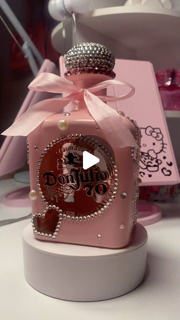 Cosmetic Assthetic on Instagram: "me when my pretty clients ask me to recreate previous work/freestyle🎀✨   #donjulio #donjulio70 #coquette #custombottles #decoratedbottles #tricities #tricitieswa #explore #pink #rhinestones" Don Julio Bottle Decorated, Decorated Bottles Ideas, Decorated Alcohol Bottles, Bedazzled Bottles, Blinged Bottles, Liquor Bottle Decor, Diy Bedazzled, Decorate Bottles, Alcohol Bottle Decorations