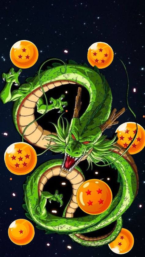 Dragon Ball Z Shenron Tattoo Design, Shenron Painting, Sheilongue Dragon Ball, Dragon Ball Shenron Wallpaper, Dbz Dragon Shenron, Long Dragon Art, Shenron Drawing, Shenron Wallpaper, Shenron Art