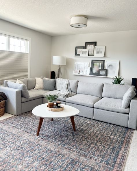 Cozey Ciello Dream Grey, Cozey Ciello Couch, Modern Transitional Decor, Spending Time With Loved Ones, Living Sofa, Blue Living Room Decor, Blue Living Room, Transitional Decor, Chic Home