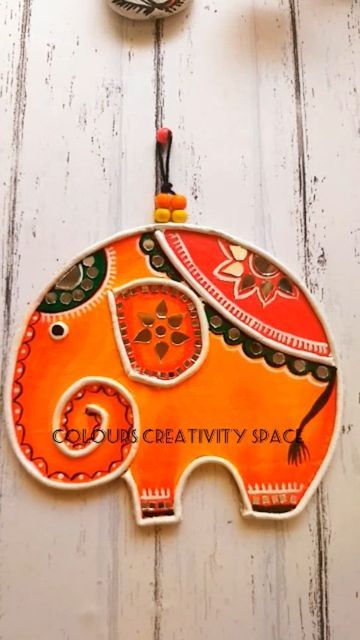 Elephant Wall Hanging, Cardboard Craft, Cardboard Crafts Diy, Cute Elephant, Cardboard Crafts, Wall Hanging Decor, Baby Elephant, Craft Diy, Hanging Wall Decor