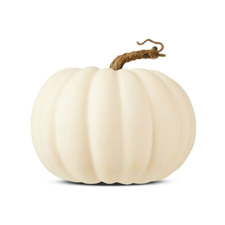 Painting Foam Pumpkin Ideas, Painting Foam Pumpkins, Carved Foam Pumpkins, How To Cover A Foam Pumpkin With Fabric, Painted Pumpkins White Base, Table With Candles, Pumpkin Table Decorations, Fake Pumpkins, Artificial Pumpkins