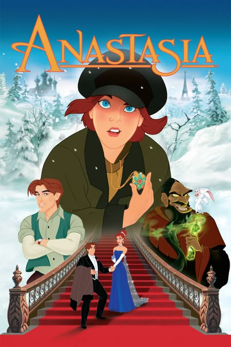 Anastasia by Don Bluth and Gary Goldman in association with Fox Animation Studios, 1997 Anastacia Disney, Anastasia 1997, Anastasia Movie, 하울의 움직이는 성, Disney Movie Posters, Don Bluth, Bernadette Peters, Iconic Movie Posters, Comfort Movies