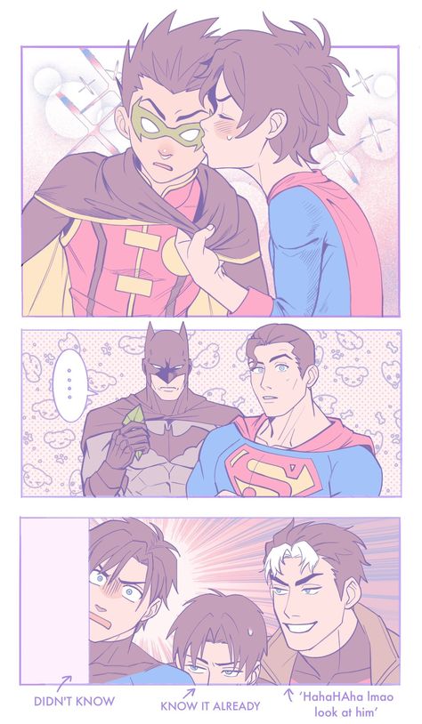 Dc Comics Funny, Superman X Batman, Batfamily Funny, Robin Comics, Superman X, Univers Dc, Batman Funny, Batman Comic Art, Dc Comics Artwork