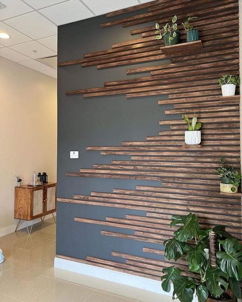 Deco Spa, Wood Slat Wall, Small Deck Decorating Ideas, Accent Walls In Living Room, Hallway Ideas Entrance Interior Design, Deck Decorating Ideas On A Budget, Wall Decor Design, Interior Wall Design, Design Clothes