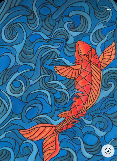 Elements Of Art Examples, Principles Of Design Contrast, Emphasis In Art, Queen Angelfish, Intermediate Art, Contrast Art, Mosaic Inspiration, Koi Art, Original Canvas Painting