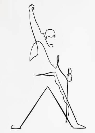 Freddie Mercury Line Art, Rock Line Art, Rock Music Art Drawing, Freddy Mercury Drawings, Freddy Mercury Tattoos, Freddie Tattoo, Queen Line Art, Freddie Mercury Silhouette, Freddie Mercury Drawing