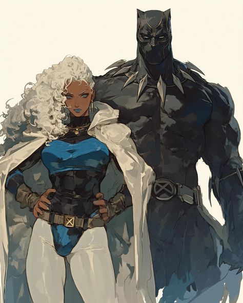 | Black Panther and Storm #tchalla #tchallawakanda #wakandaforever #wakanda #tchallacosplay #blackpanther #blackpanthercosplayer🙅🏽‍♂️ #storm… | Instagram Black Panther And Storm, Black Panther Storm, Black Love Artwork, African Superhero, Superhero Artwork, Aztec Tattoo Designs, Marvel Superheroes Art, Black Panther Art, Black Comics