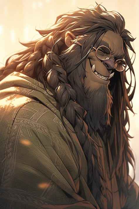 Monstrous Humanoid Art, Dnd 5e Druid Character Art, Dnd Oc Drawing, Dnd Bugbear Character Art, Bugbear Wizard, D N D Characters, Monster Dnd Art, Orc Fighter Dnd, Fantasy Dnd Art