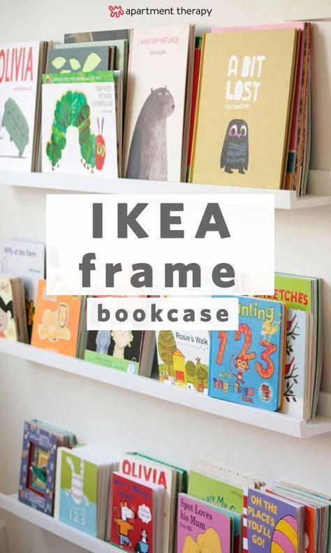 20 Ways to Use IKEA's RIBBA Picture Ledge All Over the House | This iKEA DIY bookcase is the perfect space saver for any small space, or great way to display books, memories, and souvenirs in a kids room. These frames can also be spaced to be the best textured, 3D ribba gallery wall. #Kidsroomideas Ribba Gallery Wall, Ikea Picture Ledge, Diy Bookcase, Ikea Book, Picture Ledges, Book Ledge, Bookcase Diy, Display Books, Ikea Kids