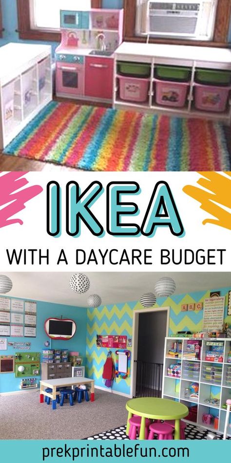 Daycare Center Room Ideas, One Year Old Daycare Room Centers, Daycare Small Space Ideas, Family Childcare Setup, Small Childcare Center Design, Daycare Center Setup, Home Daycare Basement Setup, Home Daycare Inspiration, Small Space Daycare Setup