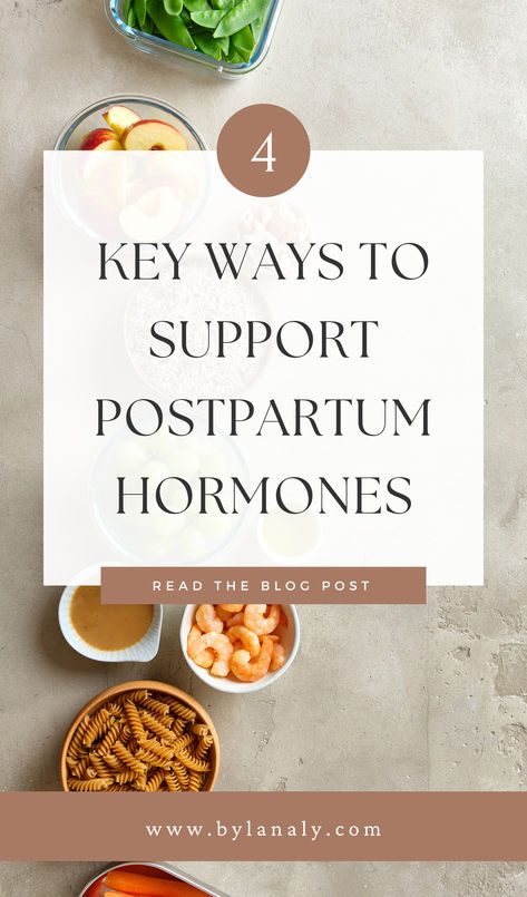 4 ways to be proactive and take care of your postpartum hormone health!  fourth trimester, postpartum moms, new moms, balancing hormones How To Balance Hormones Postpartum, Balance Postpartum Hormones, Post Partum Supplements, Postpartum Hormone Balance, Postpartum Hormones, Healing Postpartum, Estrogen And Progesterone, Hormone Balancing Supplements, Hormone Balancing Diet