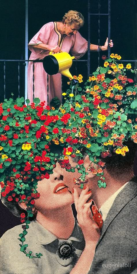 Growing Love by eugenialoli Surreal Collage, Vintage Collage, Art Et Illustration, Collage Mixed Media, Surreal Art, Art Plastique, Digital Collage, Art Collage, Art Journals