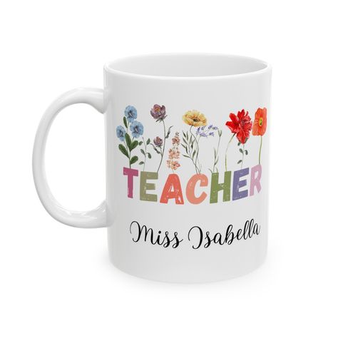 Teacher Mugs, Teacher Coffee Mug, Teacher Mug, Gifts Teacher, Favorite Teacher, Teacher Name, Teacher Appreciation Gift, Gift Teacher, Teacher Favorite Things