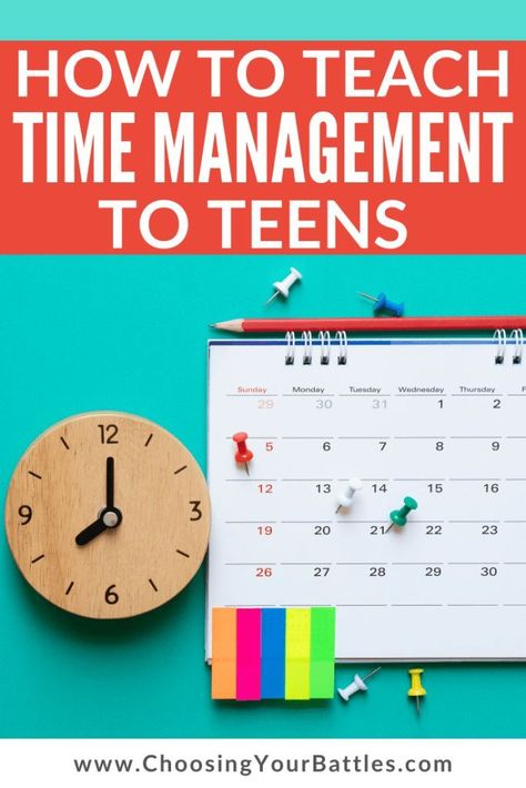 High school and middle school students have so many demands on their time! Help them learn effective time management strategies with these 24 tips. These ideas are great for kids with ADHD, too! #parenting  #executivefunctioning #lifeskills #choosingyourbattles Teaching Time Management, Time Management Activities, Choose Your Battles, Studying Tips, Executive Functioning Skills, Time Management Tools, Executive Function, Teaching Time, Time Management Strategies