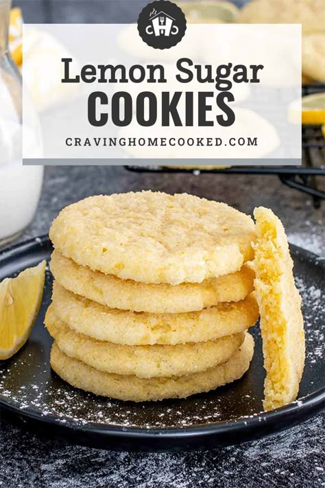 Whip up a batch of these zesty Lemon Sugar Cookies for a citrusy twist on a classic treat! Perfectly soft, bursting with fresh lemon flavor 🍋🍪 #LemonSugarCookies #CitrusDesserts Lemon Cookies From Scratch, Sugar Cookie Recipe Small Batch, Citrus Cookies, Sugar Cookies Soft, Lemon Sugar Cookies Recipe, Lemon Sugar Cookie, Appetizing Food, Cookies Lemon, Sugar Cookie Recipe Easy