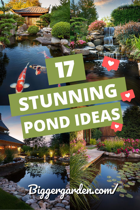 A collection of stunning small backyard ponds featuring backyard waterfalls and lush landscaping, showcasing different waterfall ideas, garden pond designs, and outdoor ponds with serene garden water features. Landscape Around Pond Ideas, Pond Area Ideas, Home Made Ponds Ideas, Natural Pond Landscaping Ideas, How To Build A Small Pond, Backyard Fishing Pond, Koi Fish Pond Backyard, Small Pond Landscaping, Backyard Koi Pond Ideas