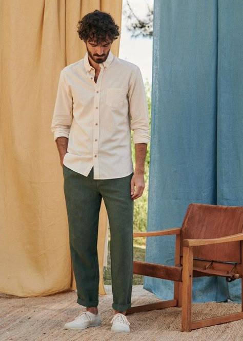 Green Trousers Outfit Men, Mike Aesthetic, Linen Pants Outfit Men, Men Wedding Attire Guest, Casual Wedding Outfit Guest, Mens Wedding Guest Outfit, Green Trousers Outfit, Wedding Guest Outfit Men, Male Wedding Guest Outfit