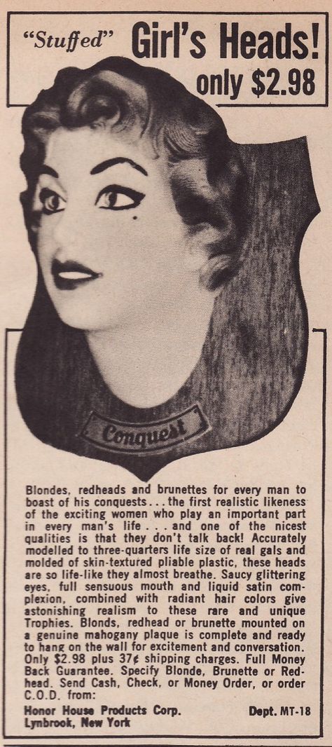 Sometimes I feel like the world isn't as good as it used to be... and then I see things like this. Vintage Bizarre, Weird Vintage, Creepy Vintage, Old Advertising, Pin Up Vintage, Old Advertisements, Retro Ads, Old Ads, Weird Stuff