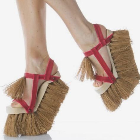 Strange Shoes, Weird Shoes, Funny Shoes, Jana Kramer, Creative Shoes, Ugly Shoes, Funky Shoes, Unique Shoes, Brooms