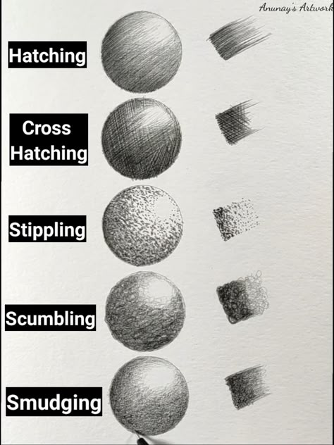 Sketching With Shading, Shades Drawing Pencil, How To Use Shading Pencils, Shading In Painting, Shading Pencil Techniques, Shading Tutorial Traditional, How To Shade Properly Drawing, How To Learn Shading, Types Of Pencil Shading