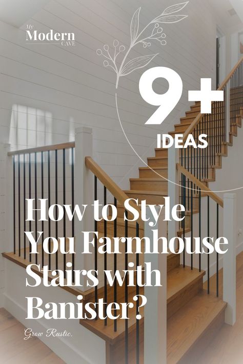 Make a Statement: 9 Farmhouse Banisters That Add Style and Functionality
Say goodbye to boring staircases and hello to stylish functionality! These farmhouse banisters are not only beautiful but also serve as sturdy support for every step you take. Explore these trendy designs that effortlessly combine style and practicality – it's time for a banister upgrade!

Elevate the look of your home by trying out one of these incredible farmhouse banister ideas today! Interior Stair Railing Ideas Farmhouse, Stair Rail Ideas Banisters, Banisters And Railings Makeover Wood, Banister Decorations Everyday, Indoor Bannister Ideas, Modernize Staircase Stair Railing, Farmhouse Style Staircase, Farmhouse Bannisters, Banister And Railing Ideas