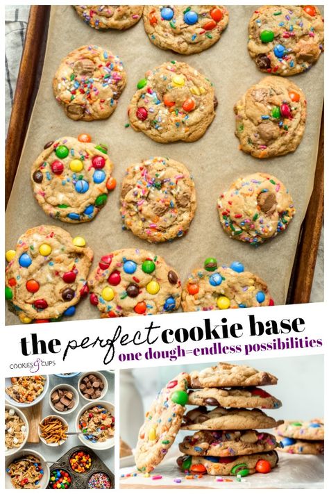 Basic Cookie Dough Recipe, Bulk Cookies, Cookie Base Recipe, Cookies And Cups, The Perfect Cookie, Cookie Dough Recipe, Cookie Base, Basic Cookies, Crazy Cookies