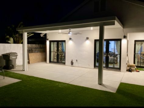 Patio With Covered Area, Modern Patio Covers Attached To House, Diy Patio Cover Attached To House, Small Patio Covering Ideas, Attached Patio Cover Ideas, Adding A Covered Back Patio, Outdoor Covered Patio Attached To House, Modern Covered Patio Ideas, Covered Pergola Patio Attached To House