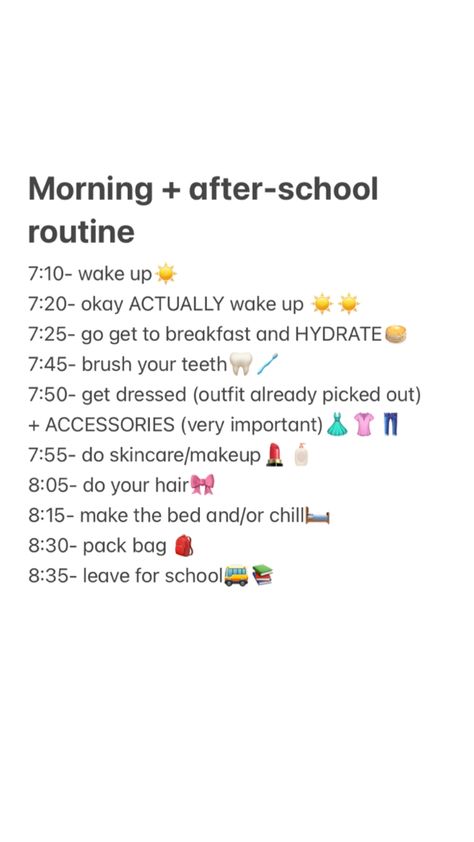 Middle school morning routine 7:10-8:35 School Scedual Ideas Aesthetic, School Scedual, Scedual Ideas, Middle School Morning Routine, School Routine For Teens, School Morning, After School Routine, Middle School 6th Grade, School Routine