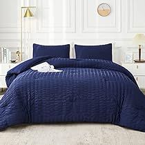 Seersucker Bedding, Navy Blue Duvet Cover, Navy Duvet, King Size Comforter Sets, King Size Comforters, Blue Queen, Blue Duvet, Full Duvet Cover, Bedroom Bedding