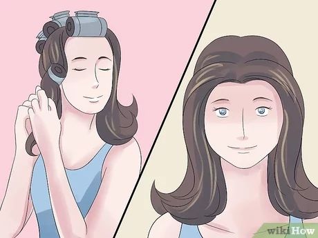 3 Ways to Style Hair With Hot Rollers - wikiHow Hot Roller Styles, Hot Roller Hair, Blowout Look, Short Hairdo, How To Style Hair, Using Hot Rollers, Natural Looking Curls, Velcro Rollers, Perfect Blowout