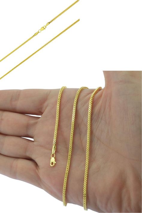 10k Yellow Gold 2mm Franco Chain Box Square Wheat Pendant Necklace, Mens Womens Lobster Clasp 16" 18" 20" 22" 24" 26" 28" 30" Yellow Pendant, Necklace Mens, Coin Pendant, Cute Jewelry, Wheat, Lobster Clasp, Gold Bracelet, Yellow Gold, Pendant Necklace